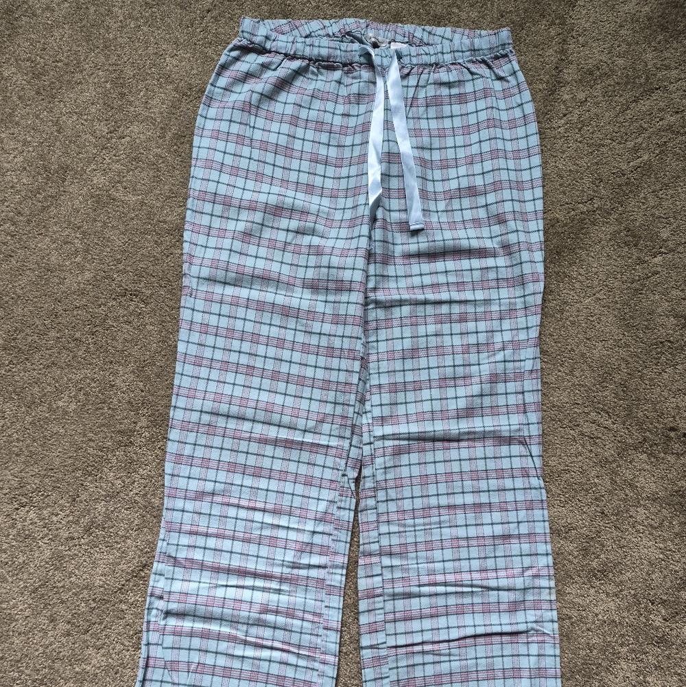 Plaid Pajama Pants with Drawstring